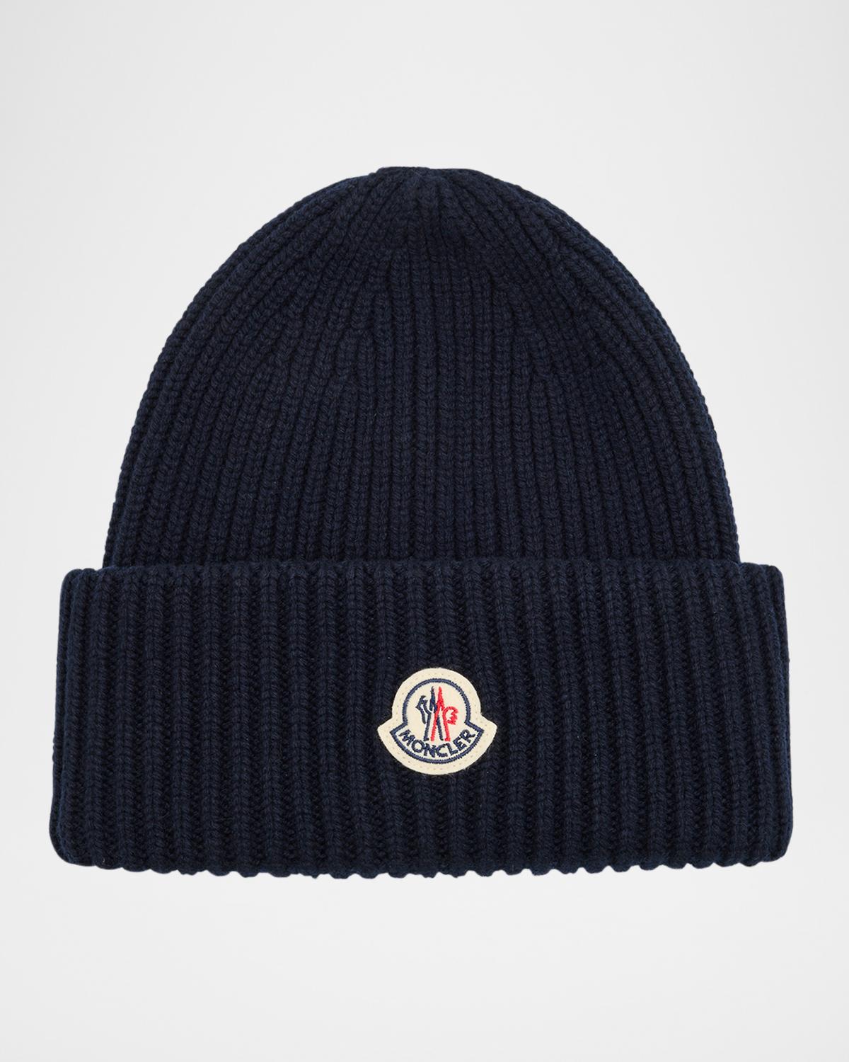 Moncler Men's Ribbed Logo Beanie