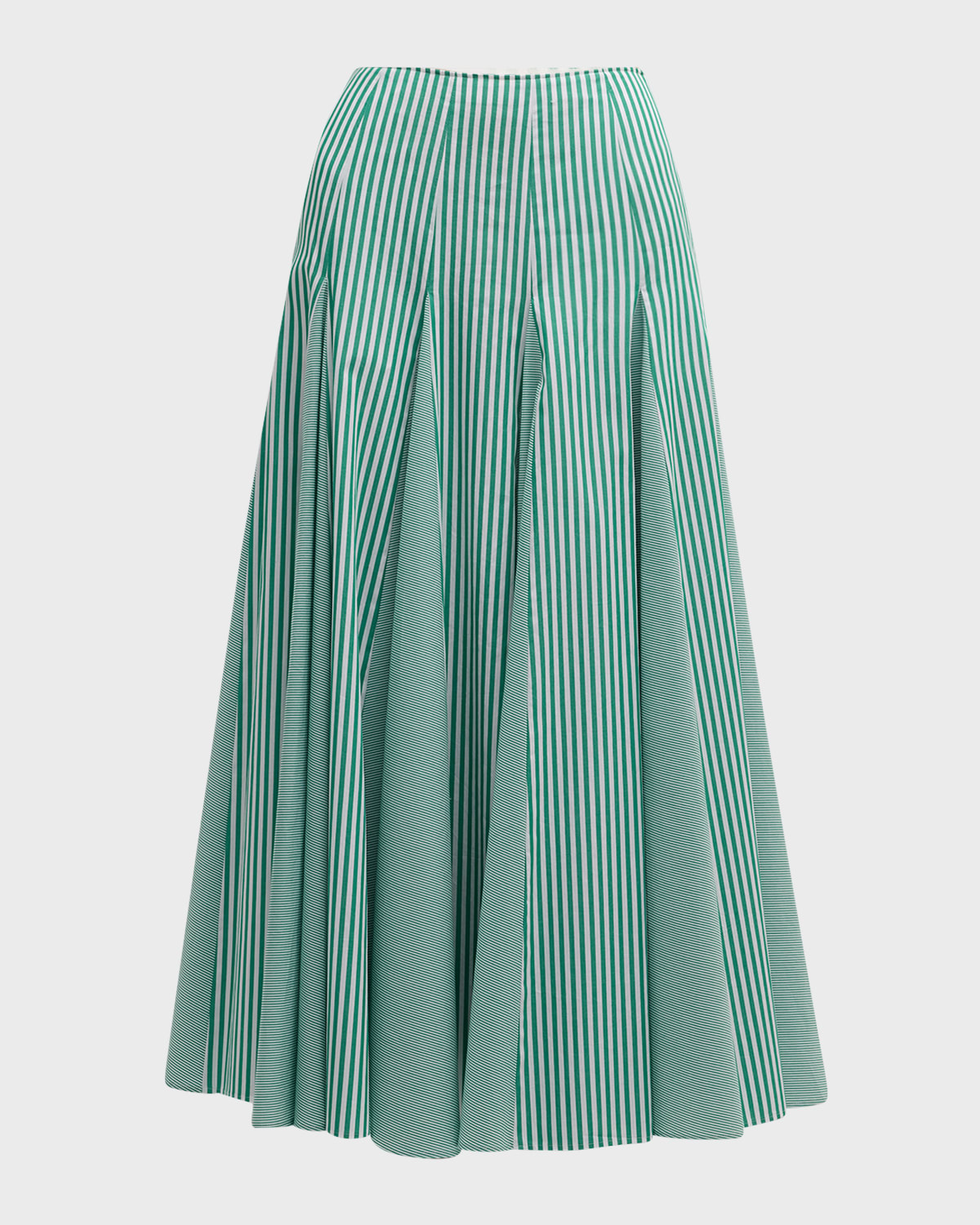 ADEAM Bruna Striped Godet Midi Skirt
