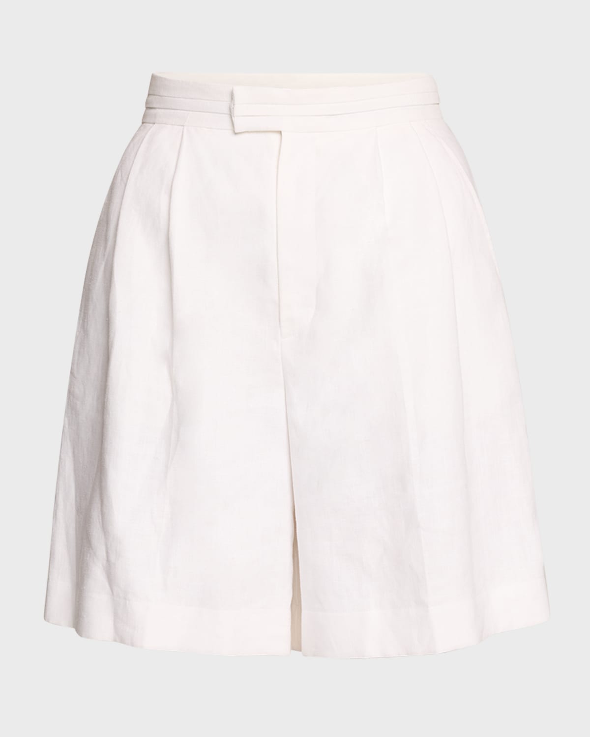 ADEAM Lucia Pleated Linen Shorts