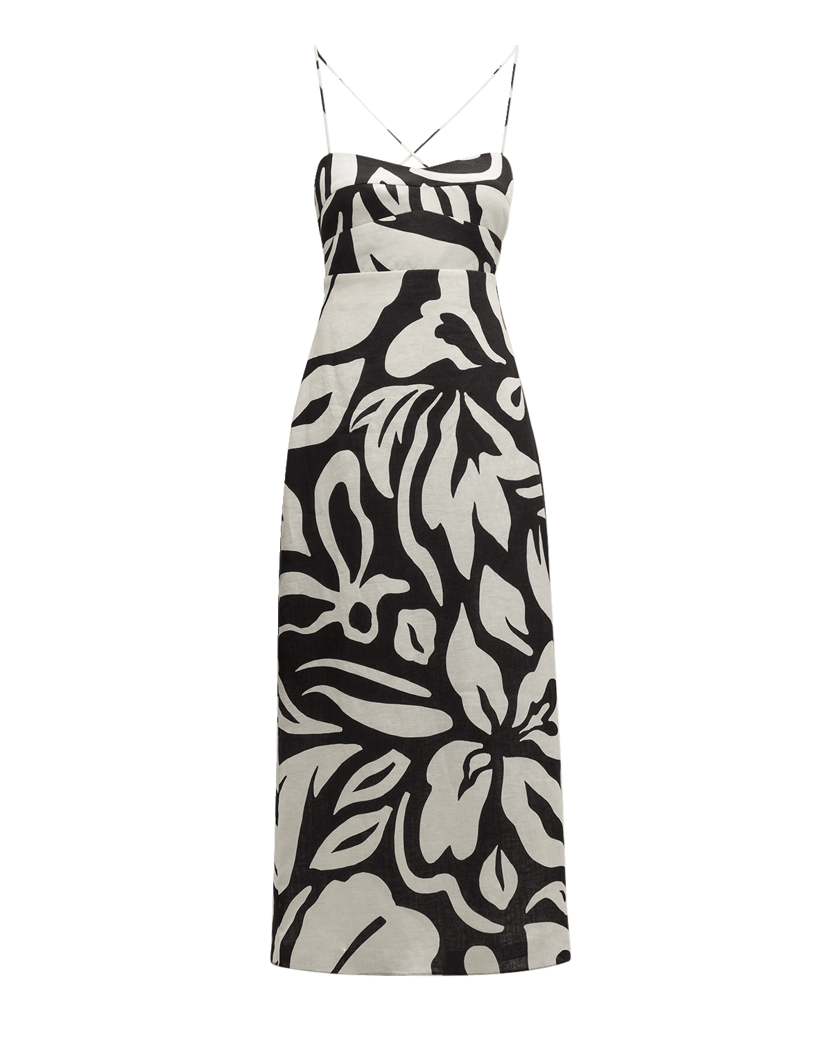 Cala de la Cruz Abrego Two-Tone Strappy Back Long Linen Dress