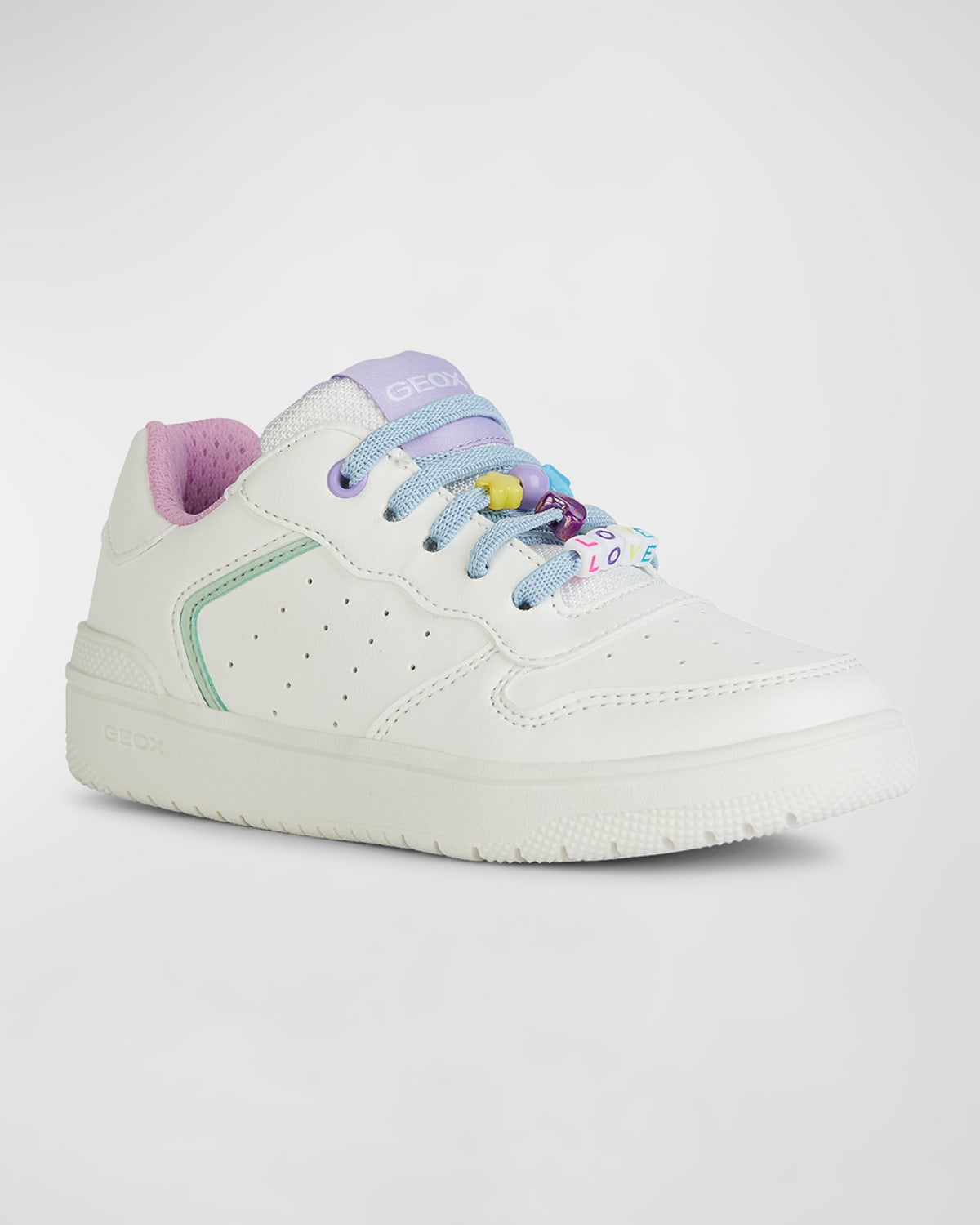 Geox Girl's Washiba Sneakers W/ Beaded Laces, Toddlers/Kids