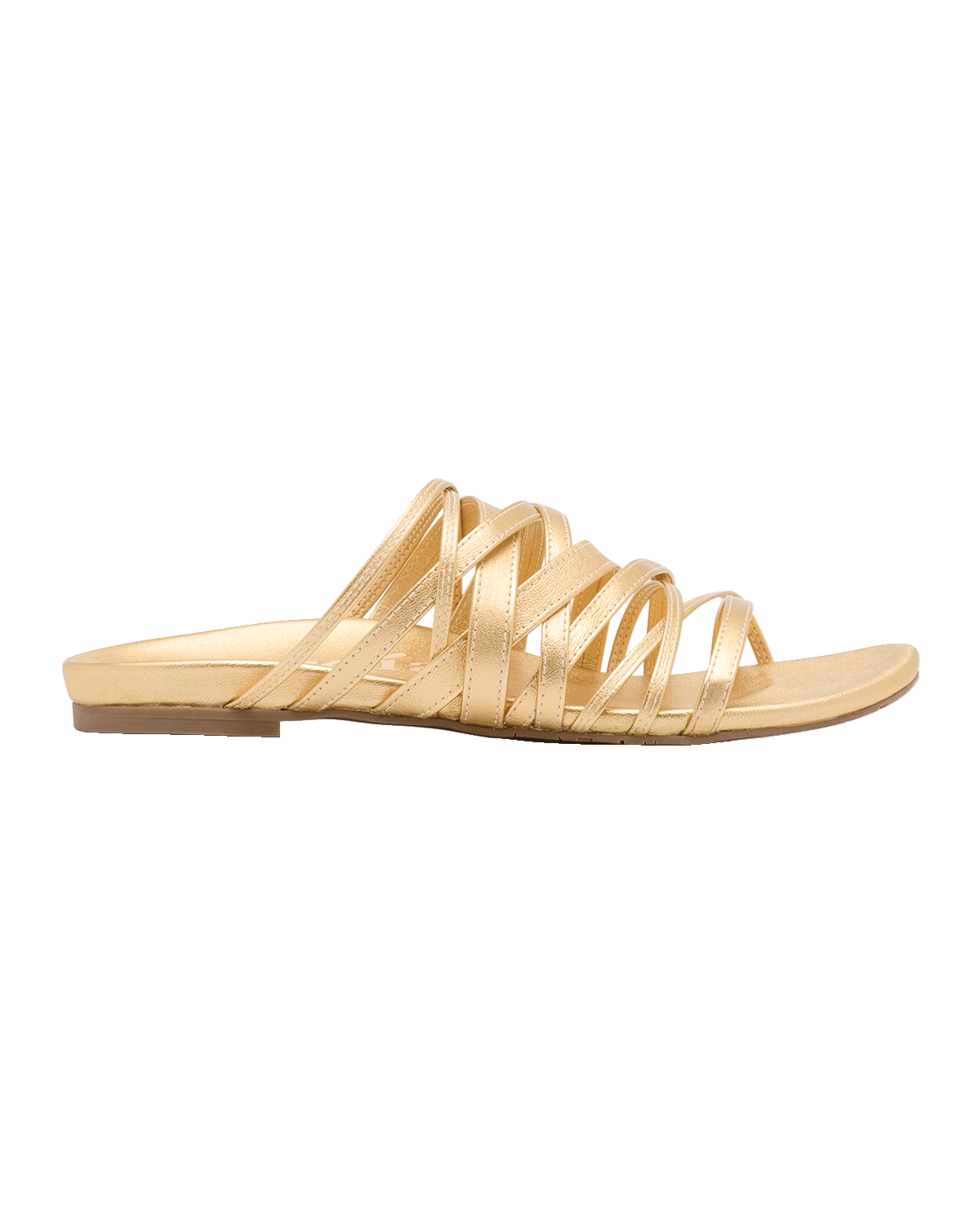 Pedro Garcia Bety Metallic Strappy Slide Sandals