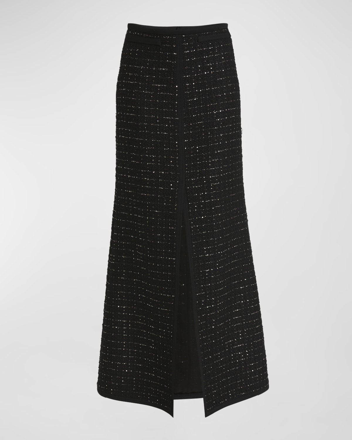 Giambattista Valli Paillette Tweed Slit Maxi Skirt