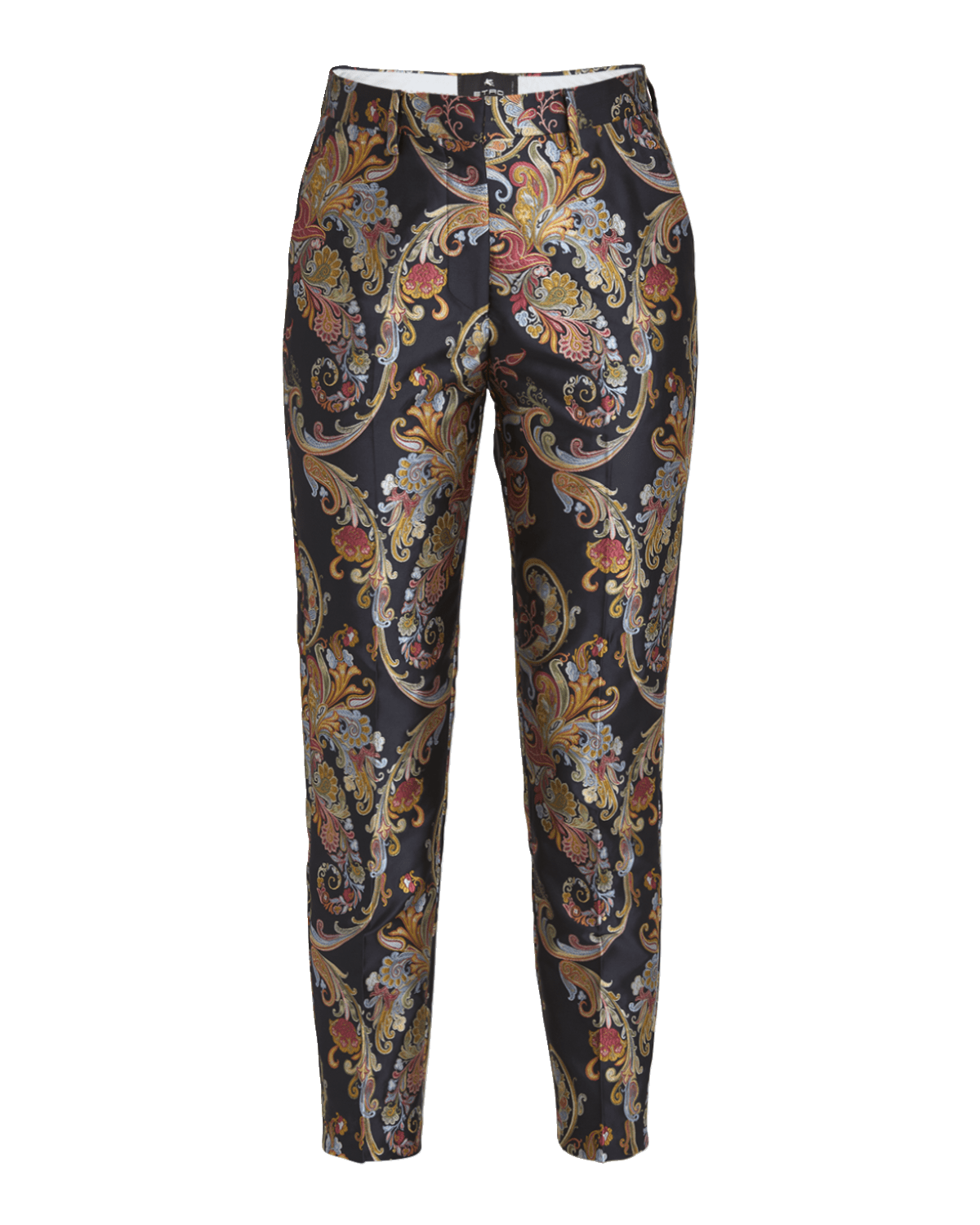 Etro Floral Brocade Slim-Leg Ankle Pants