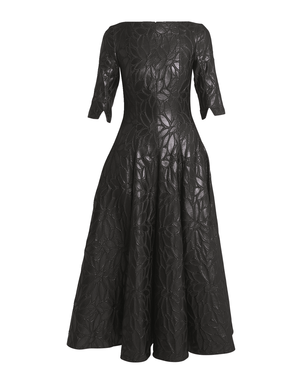 Talbot Runhof Daisy Jacquard Fit-Flare Midi Dress