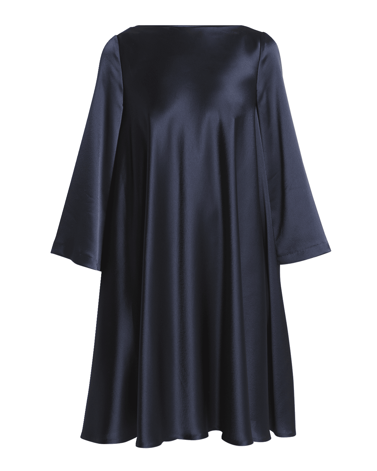 Talbot Runhof 3/4-Sleeve Crepe Satin Mini Shift Dress