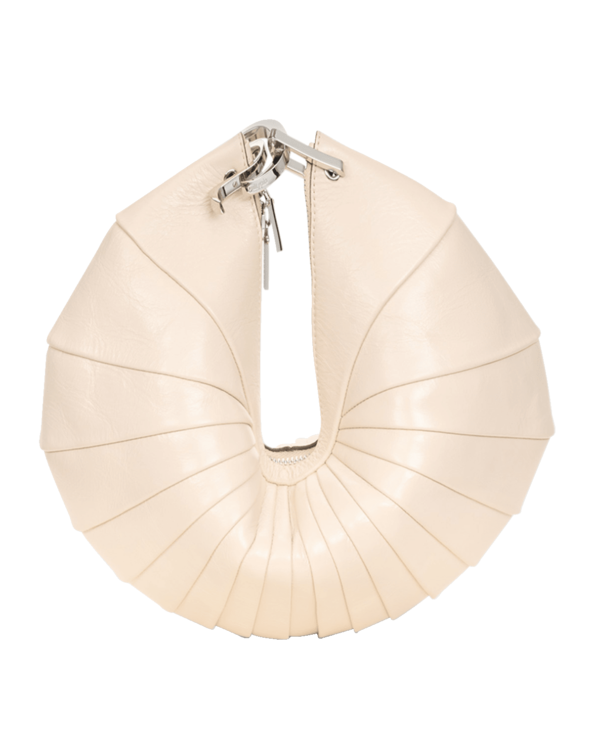 Cult Gaia Ubah Shell Leather Clutch Bag