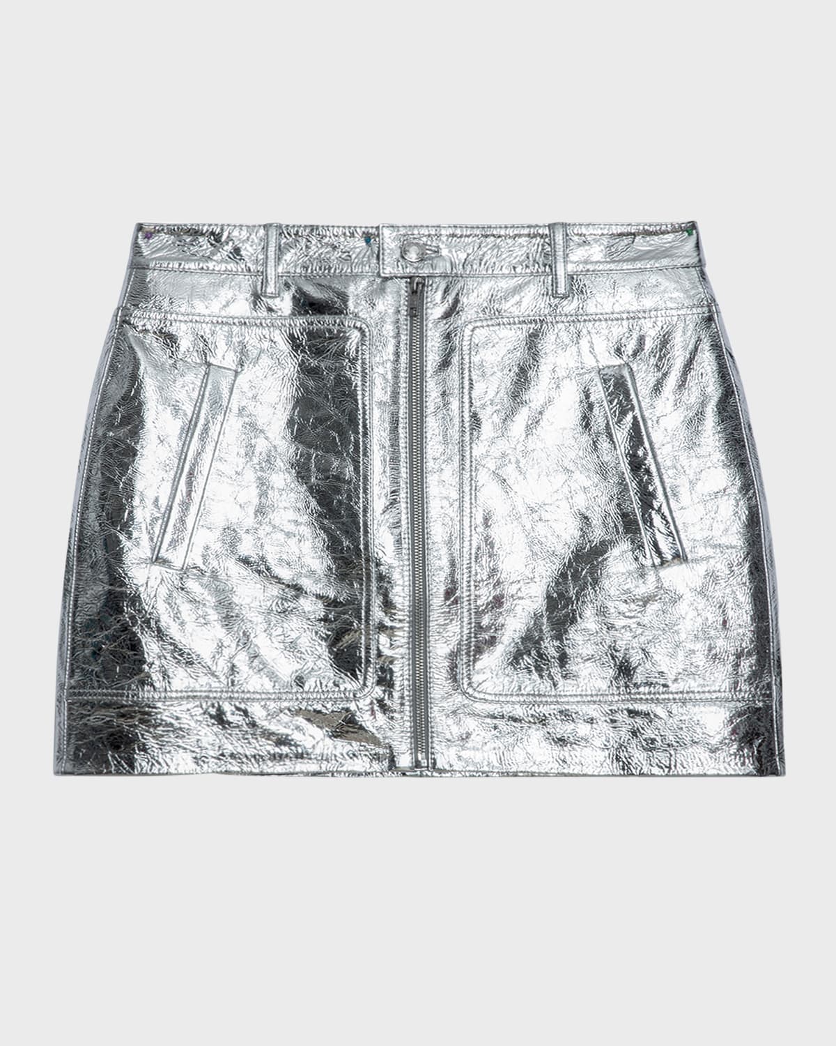 Zadig & Voltaire John Metallic Goat Leather Mini Skirt