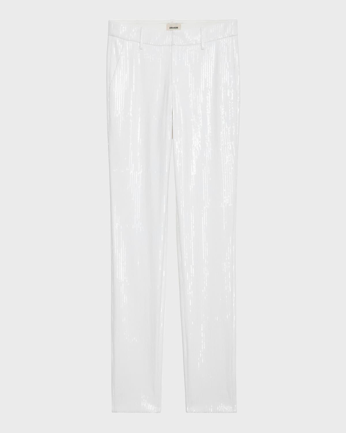 Zadig & Voltaire Prune Sequined Straight-Leg Pants