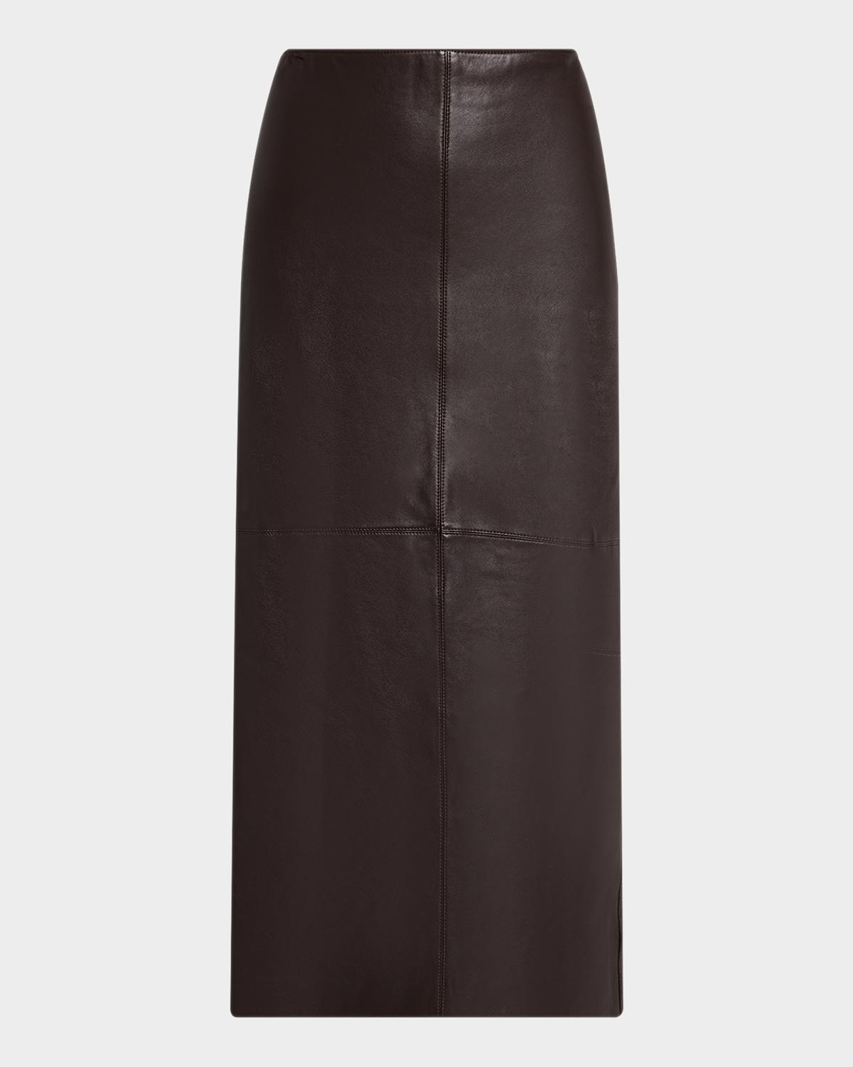 Marta Straight Leather Maxi Skirt