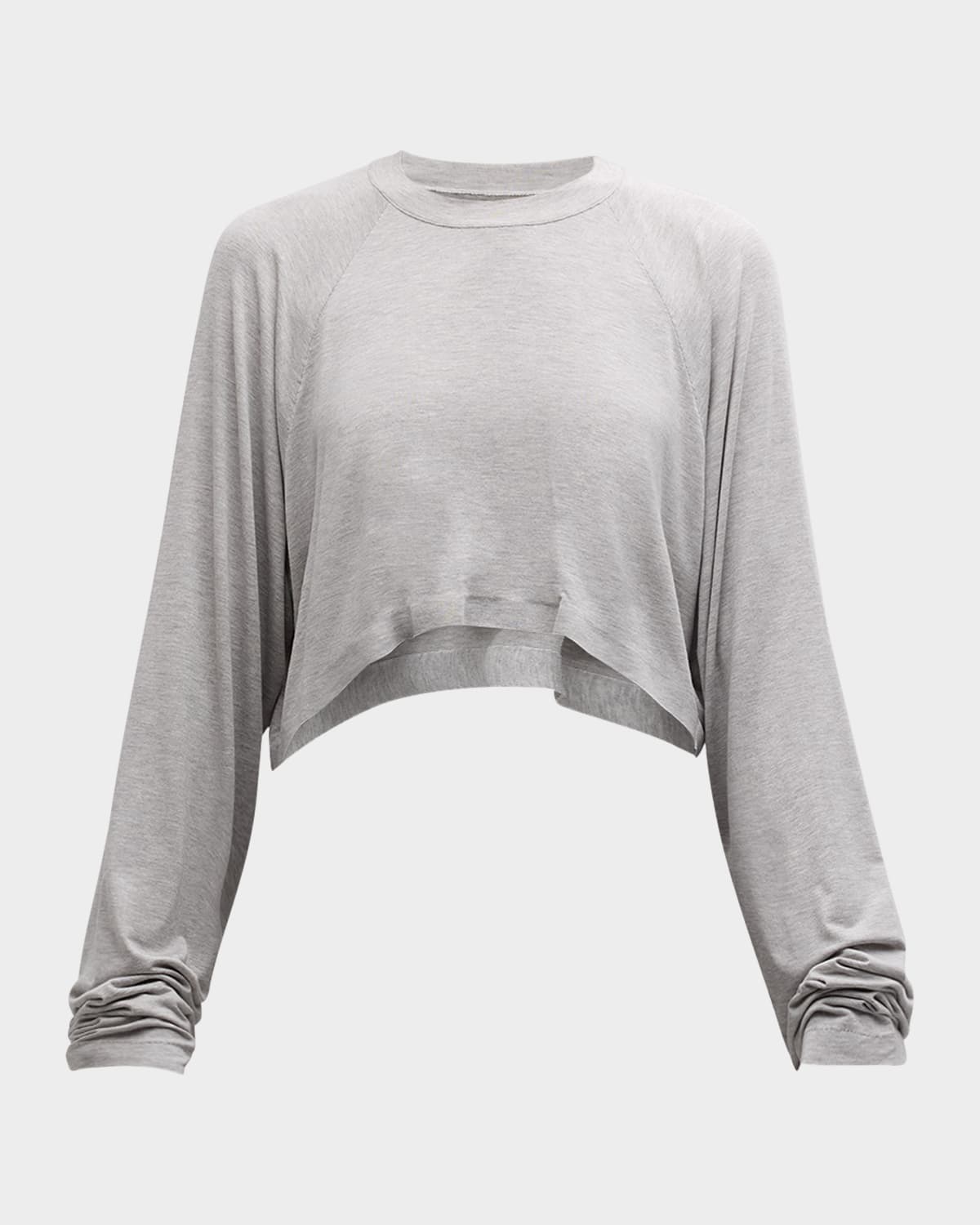 Norma Kamali Oversized Raglan Sleeve Cropped Top