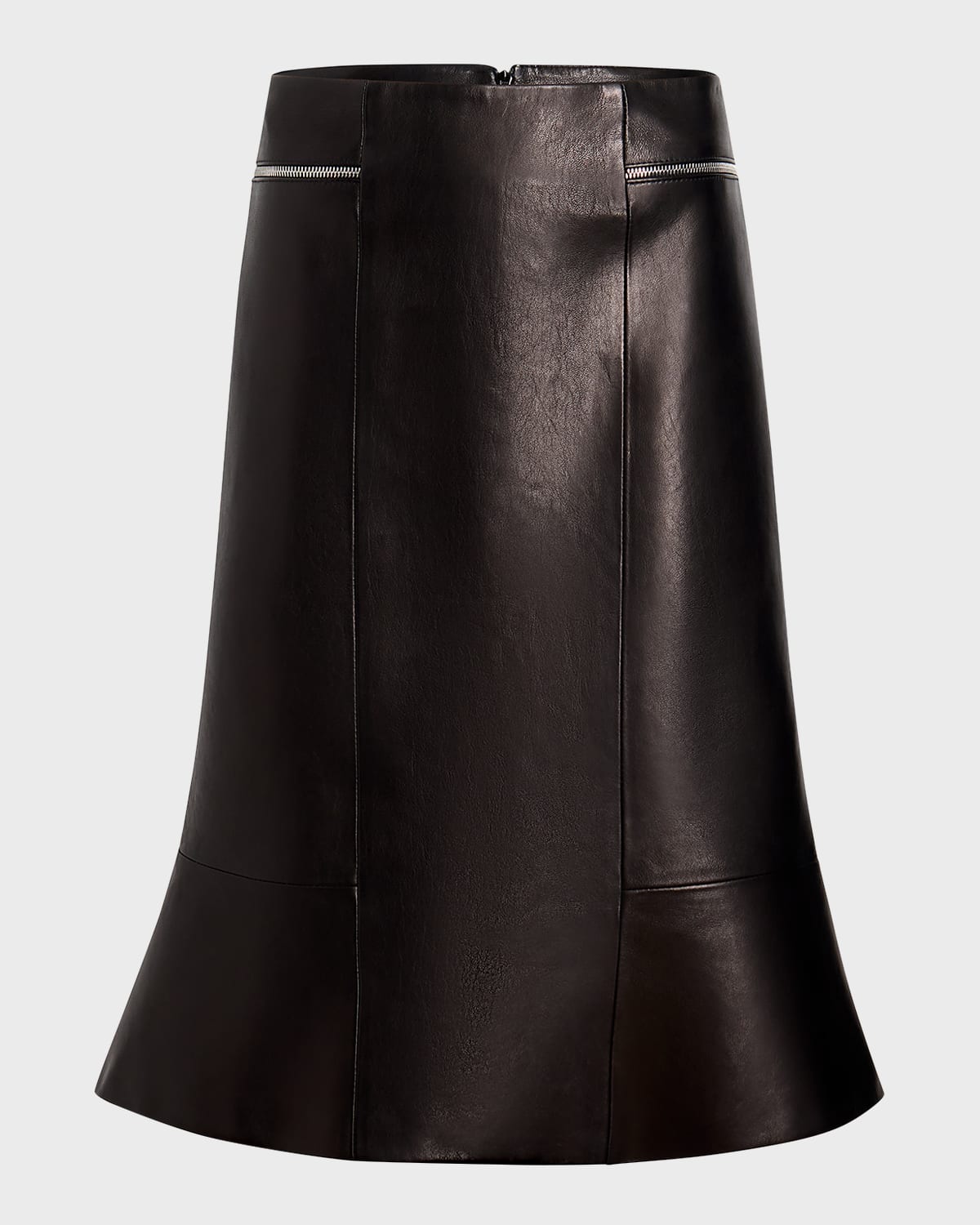 Khaite Francine Zipper Leather Skirt
