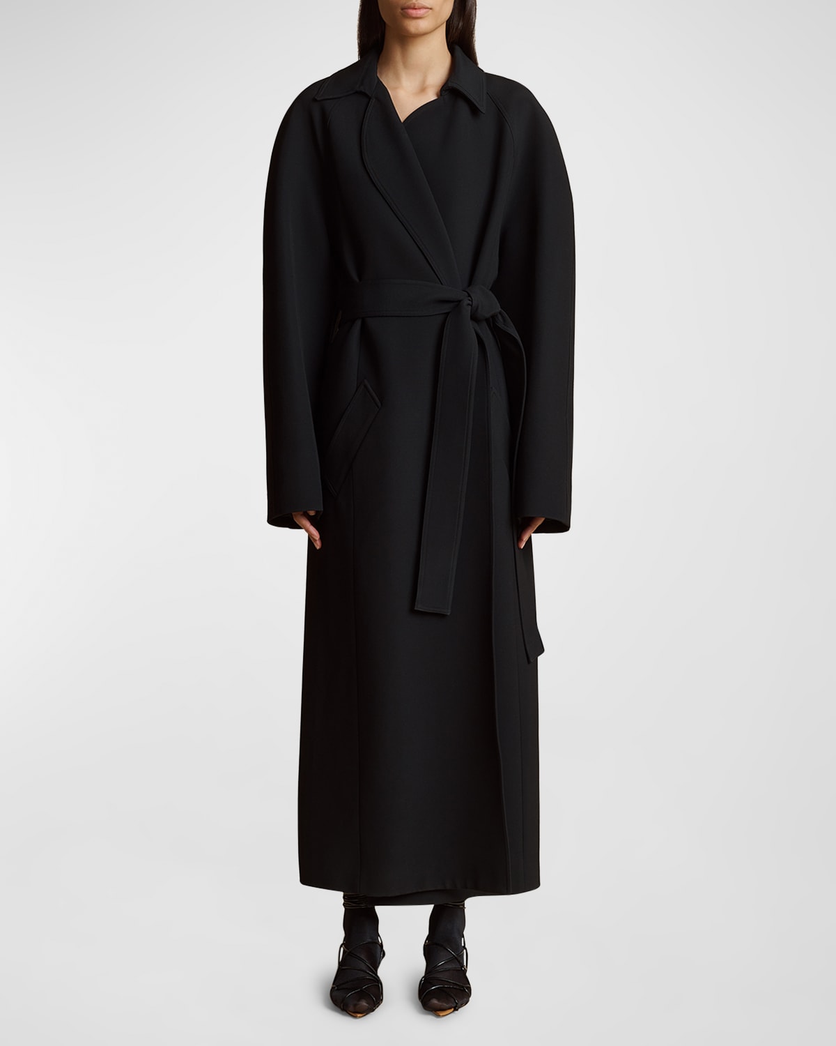 Khaite Roth Long Self-Tie Coat