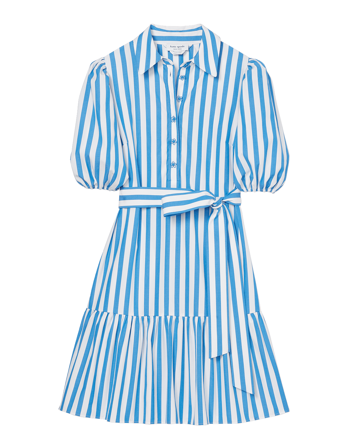 kate spade new york summer stripe flounce cotton mini dress