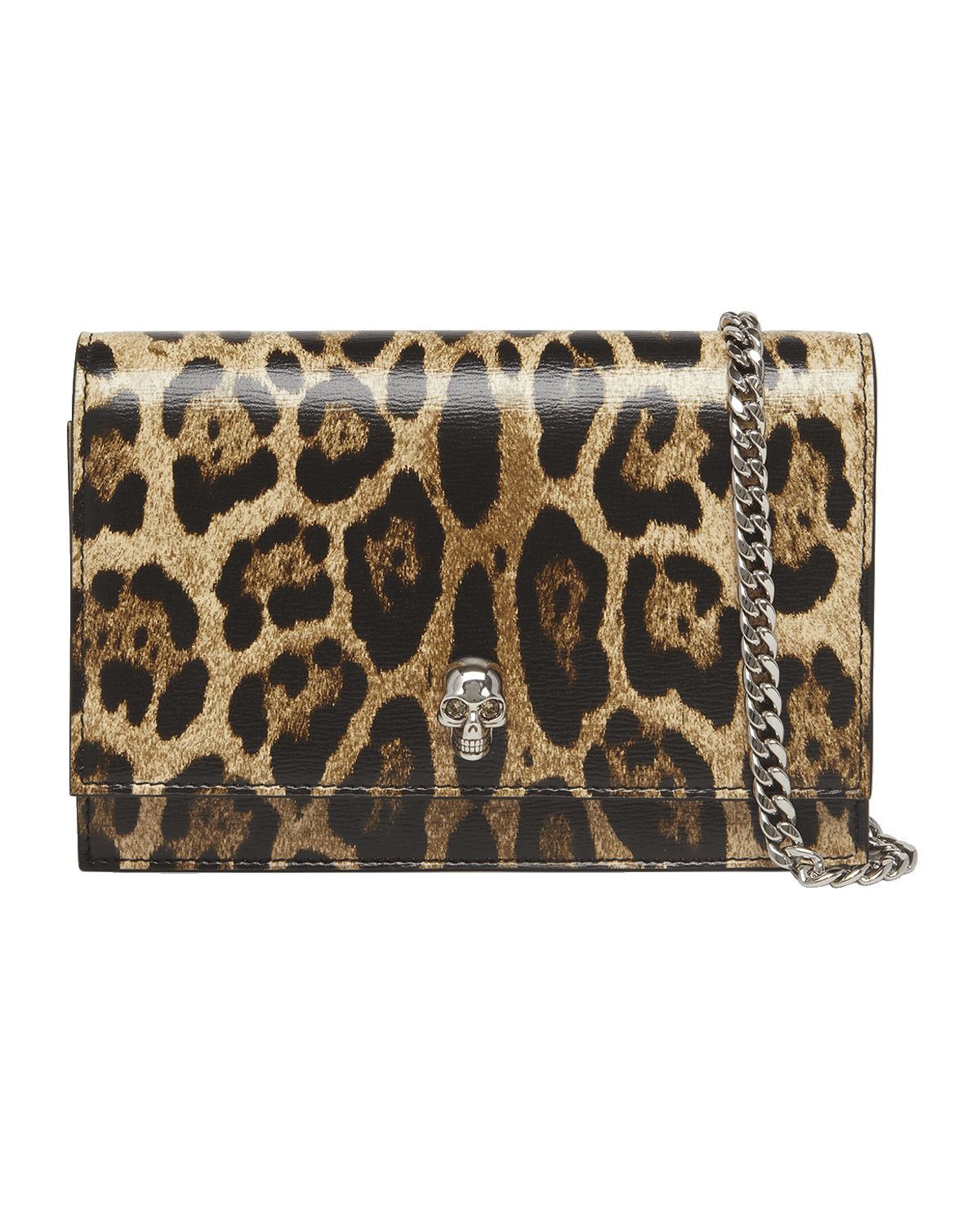 Alexander McQueen Small Skull Leopard-Print Crossbody Bag