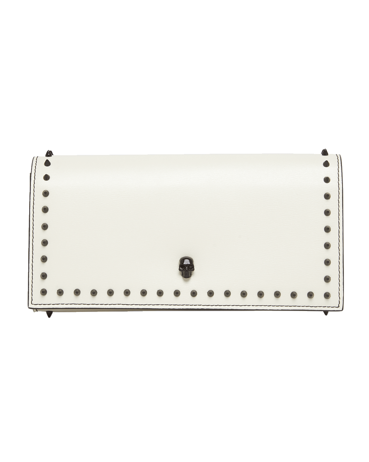 Alexander McQueen Skull Spike Leather Wallet on Chain