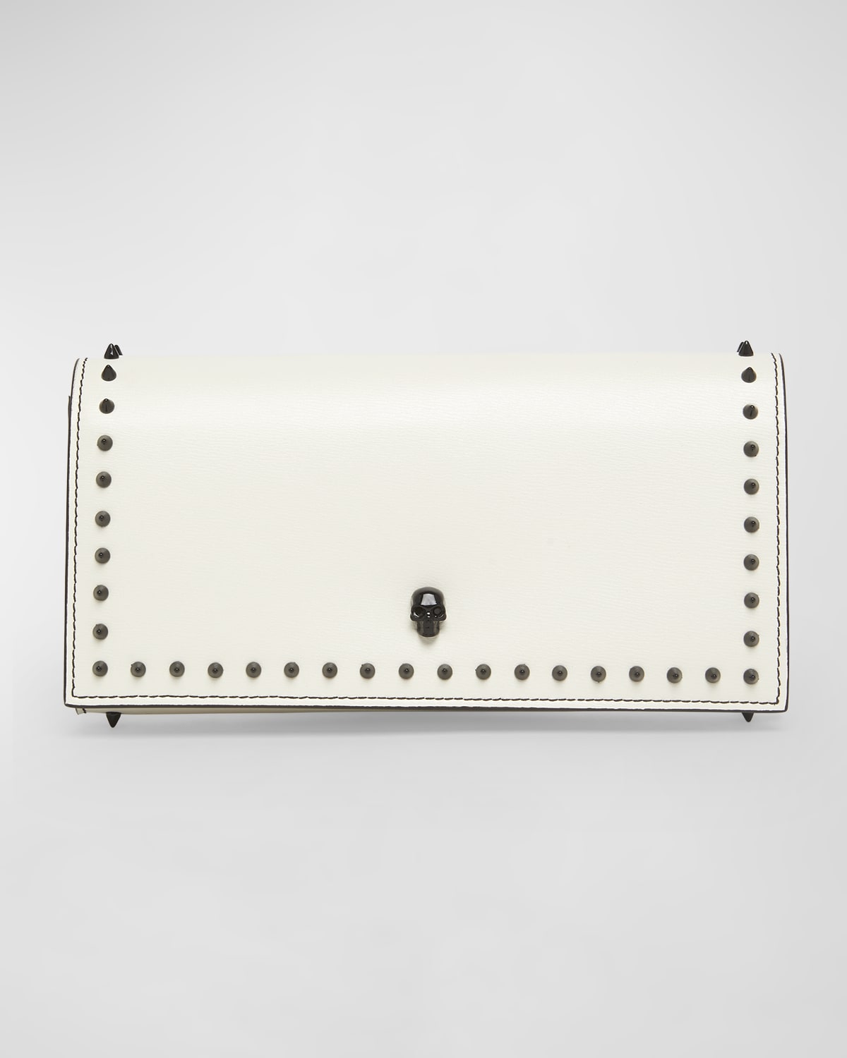 Alexander McQueen Skull Spike Leather Wallet on Chain