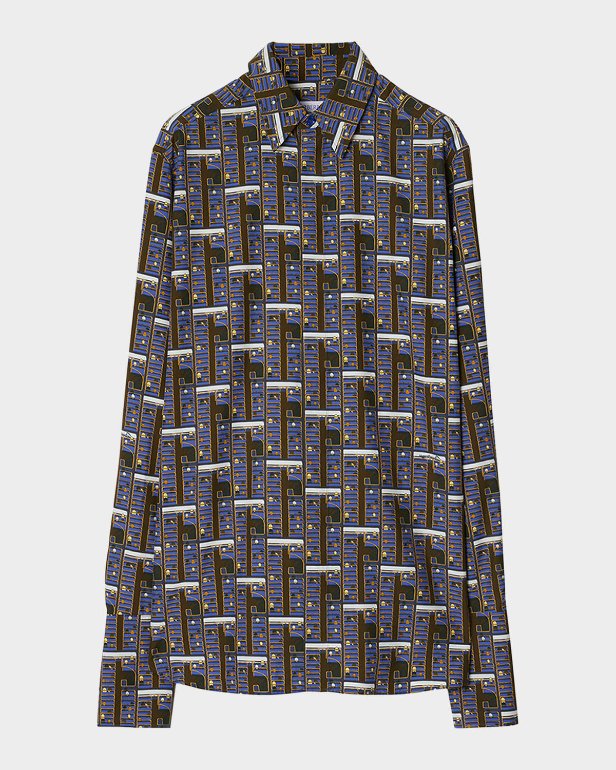 Burberry Abstract-Print Silk Pajama Shirt