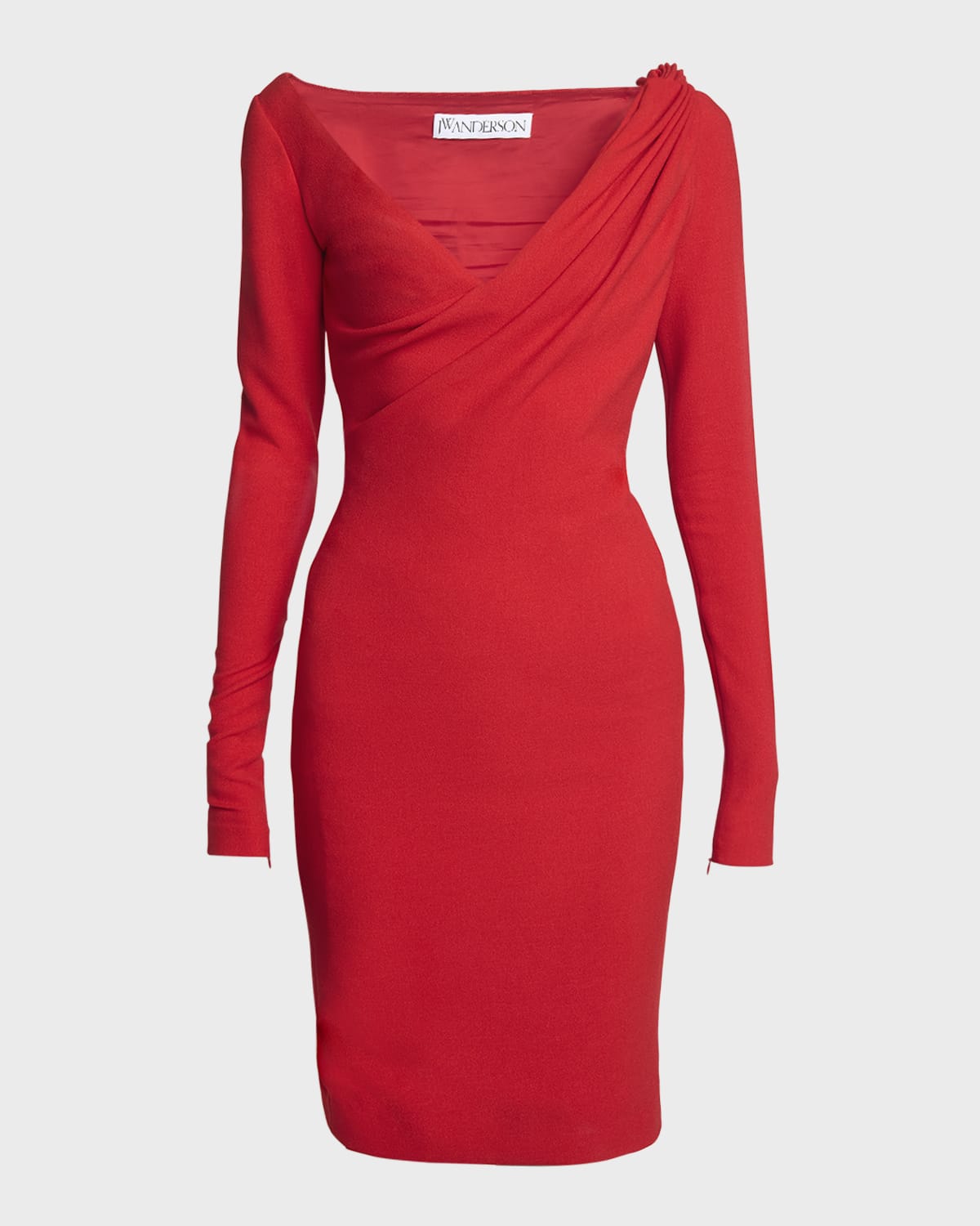JW Anderson Shoulder Drape V-Neck Dress