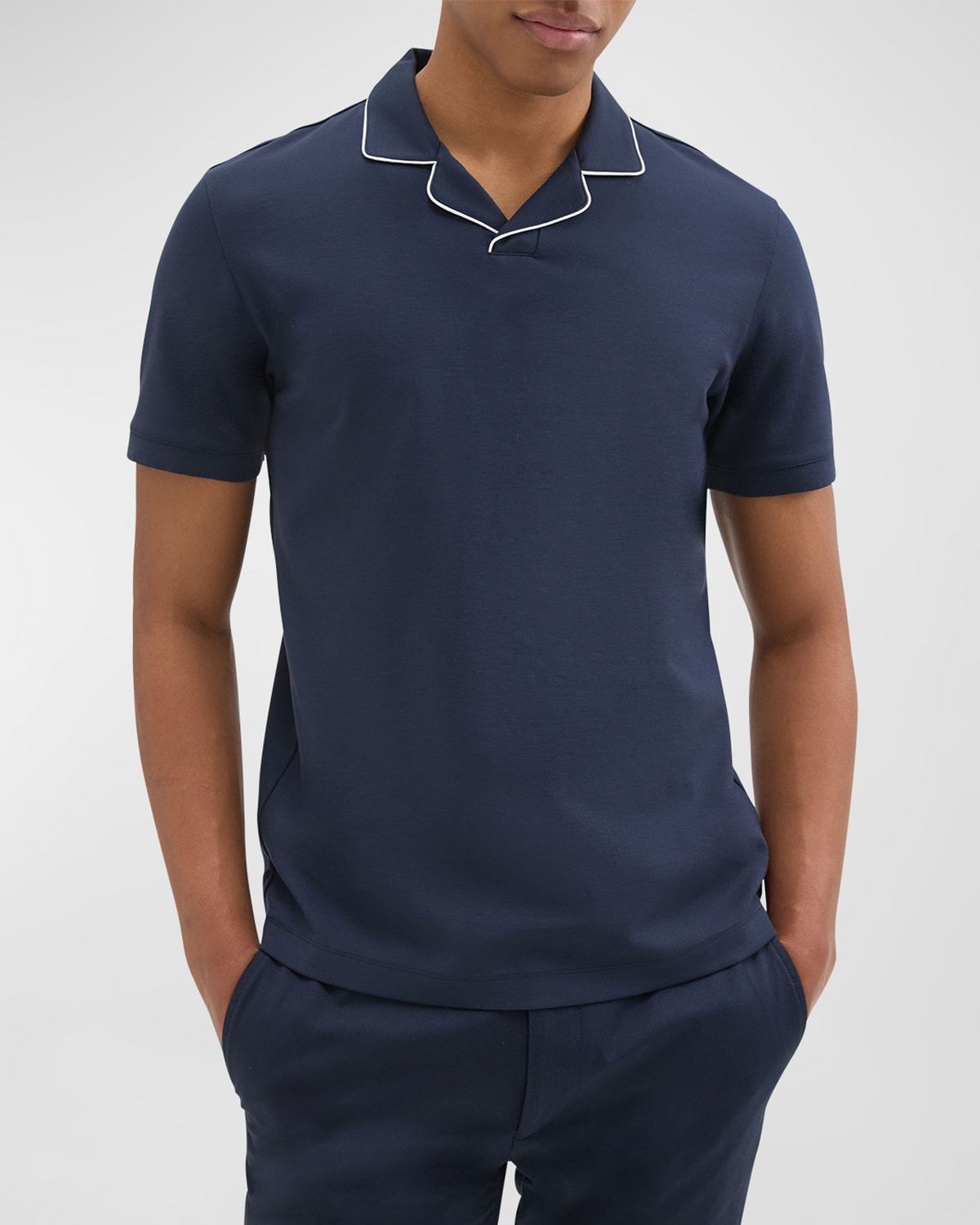 Theory Men's Piped-Collar Polo Shirt