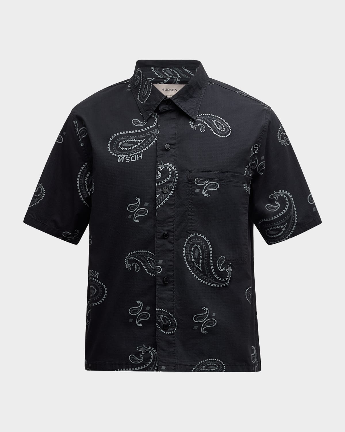 Hudson Men's Cropped Paisley Button-Down Shirt
