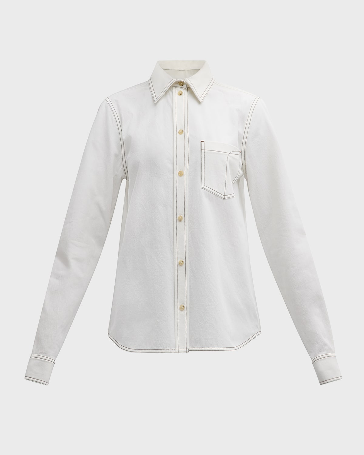 Toteme Petite Tumbled Cotton Button-Down Shirt