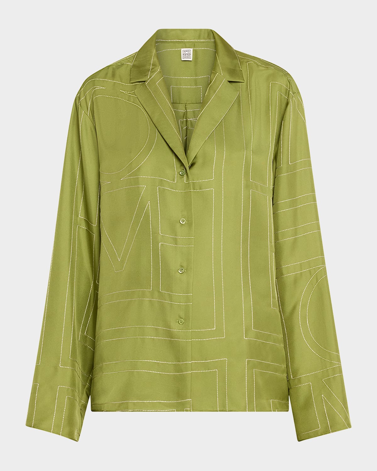 Toteme Monogram Silk Pajama Top