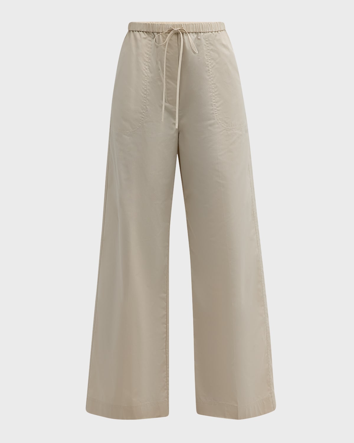 Toteme High-Rise Wide-Leg Cotton Drawstring Trousers