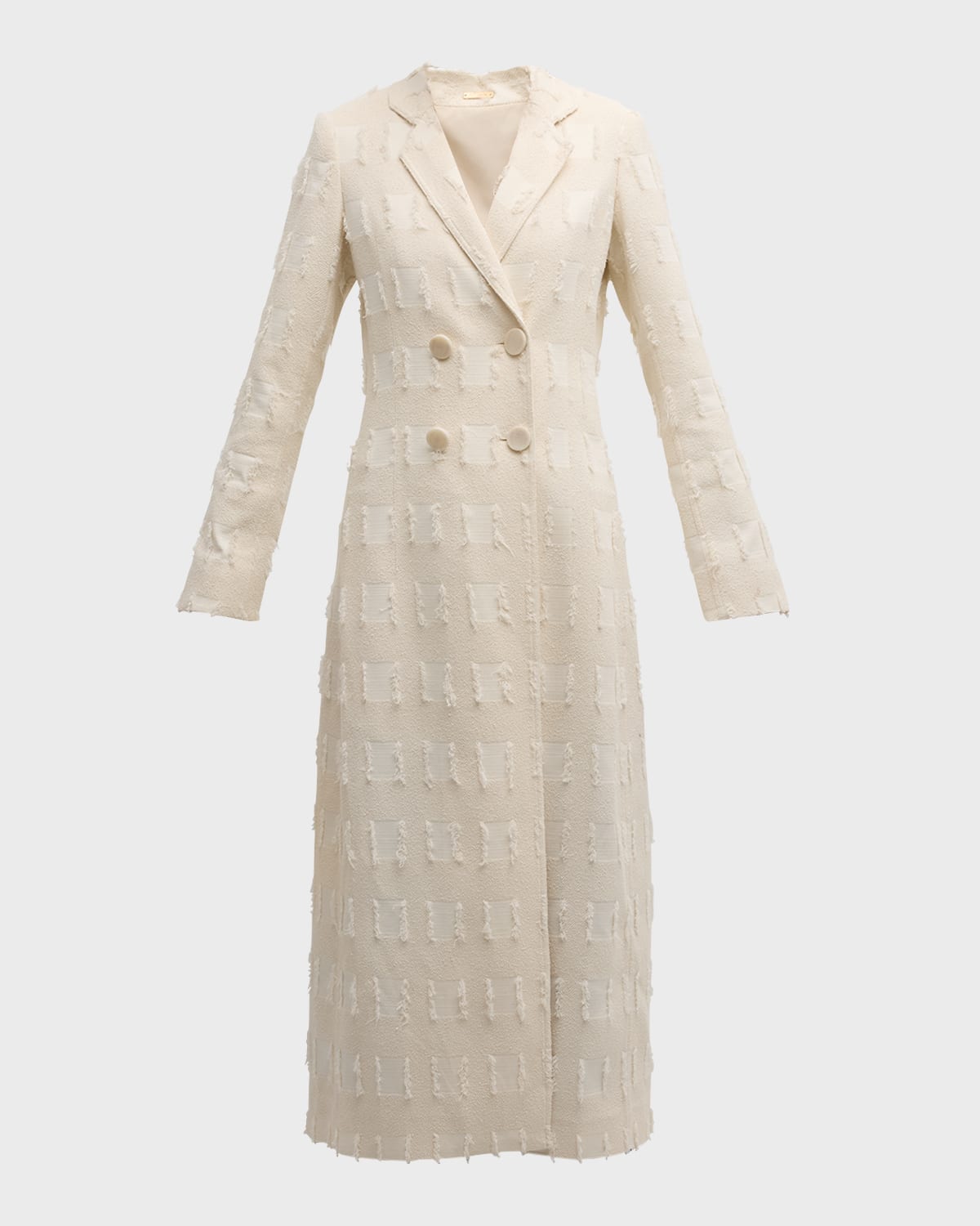 Cult Gaia Dilan Double-Breasted Jacquard Long Coat