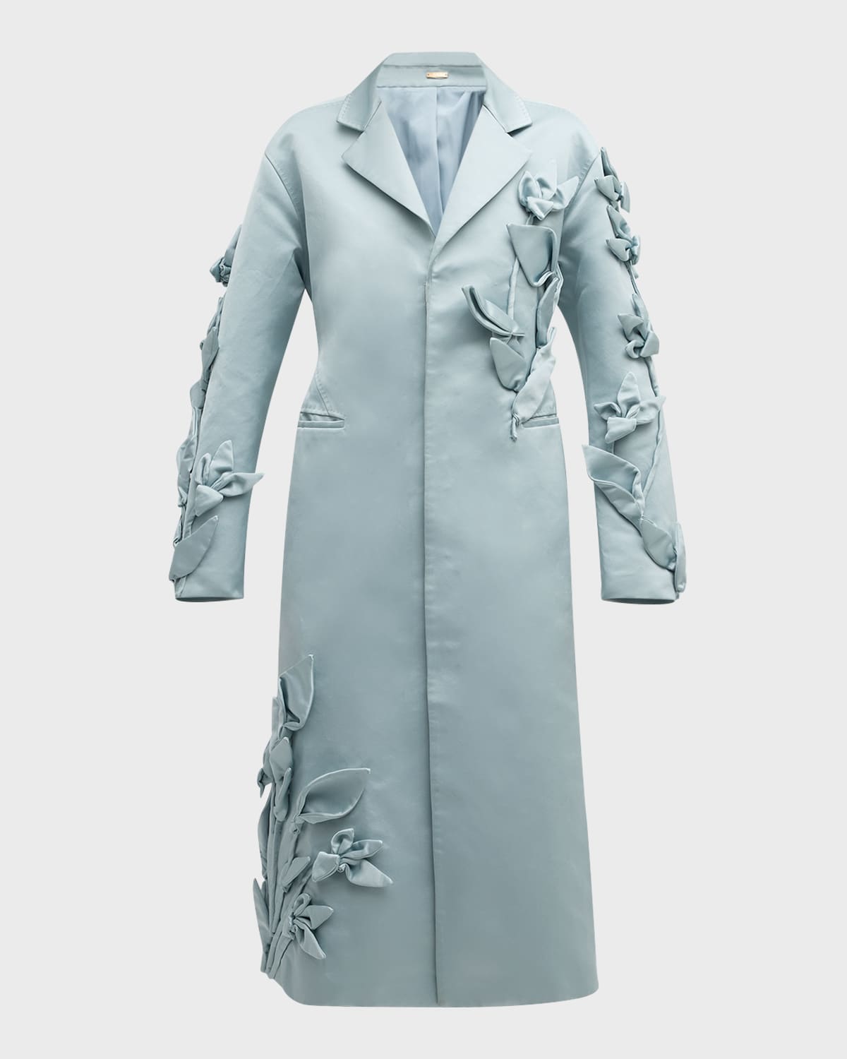 Cult Gaia Coen Floral Applique Embellished Satin Coat
