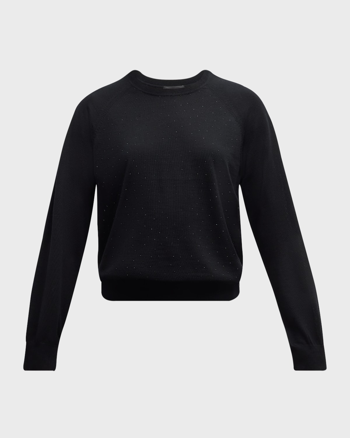 Emporio Armani Rhinestone Raglan-Sleeve Wool Sweater