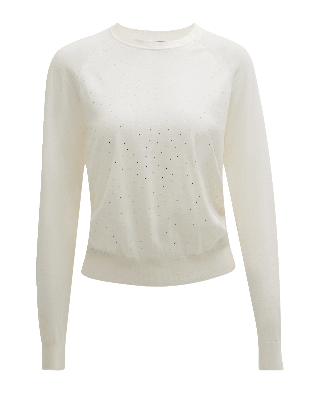 Emporio Armani Rhinestone Raglan-Sleeve Wool Sweater