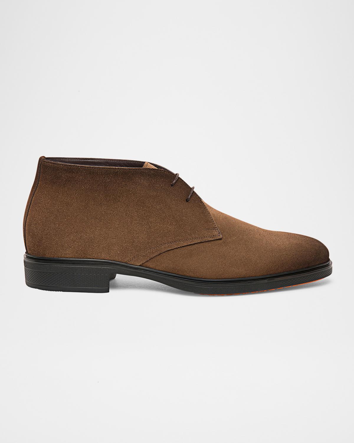 Santoni Men's Easy Suede Derby Shoes