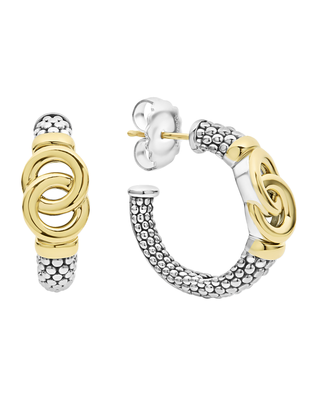 LAGOS Signature Caviar Interlocking Hoop Earrings