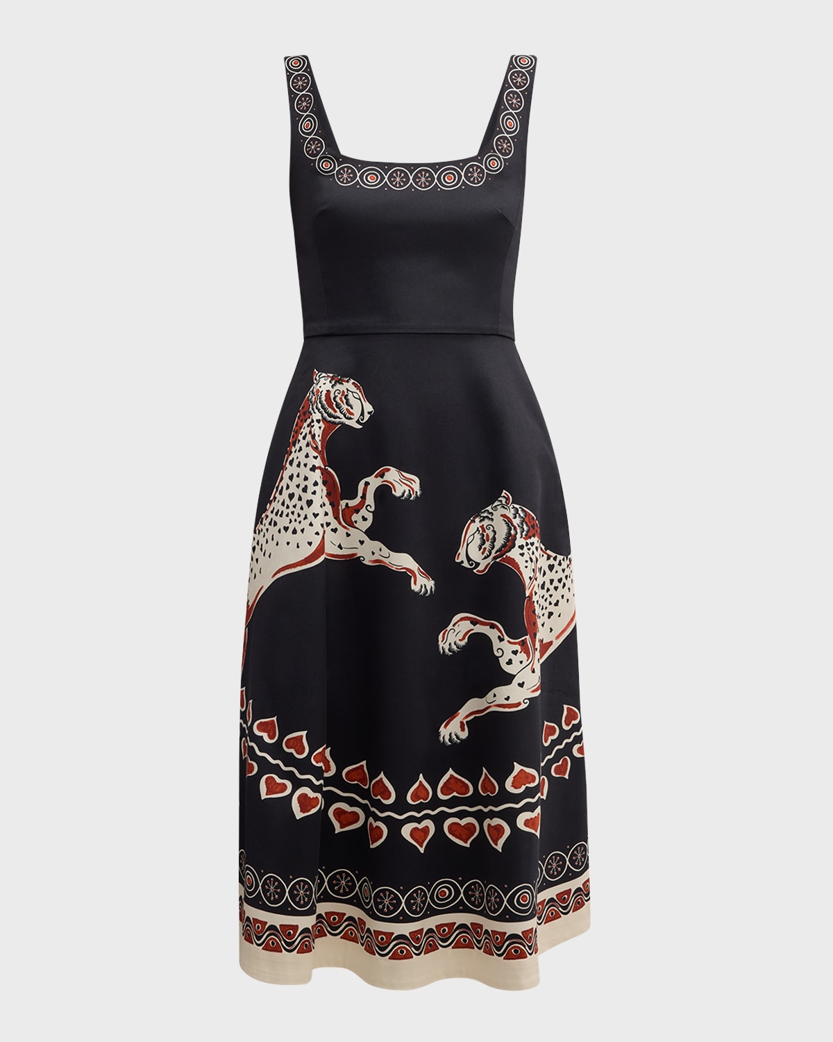 La DoubleJ Sophia Leopard-Print Sleeveless Midi Dress