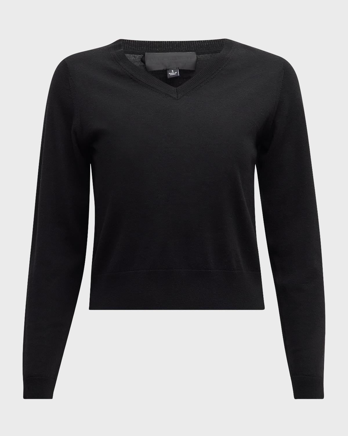 Janah V-Neck Crop Wool Sweater