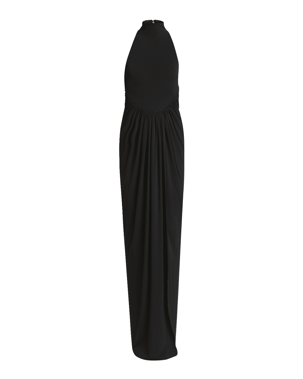 ALAIA High Neck Draped Waist Gown