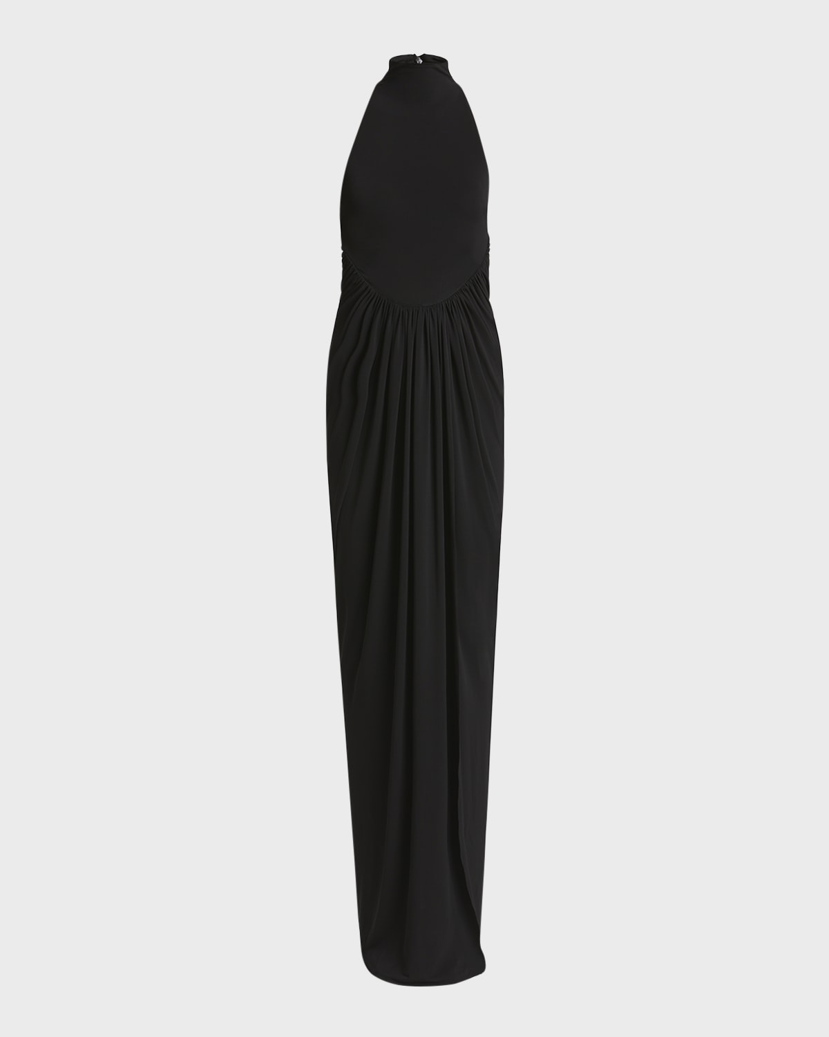 ALAIA High Neck Draped Waist Gown