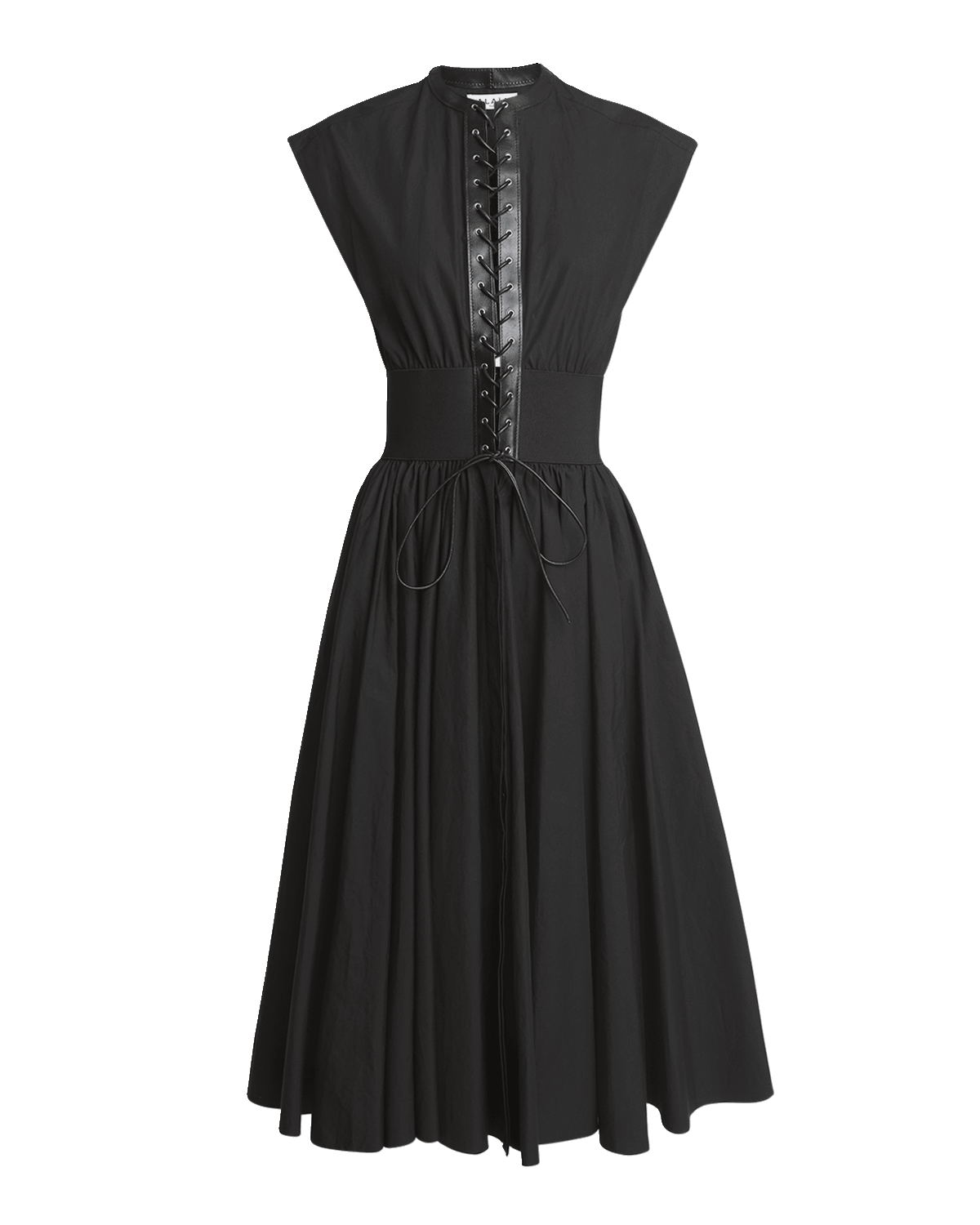 ALAIA Lace-Up Belted Midi Dress