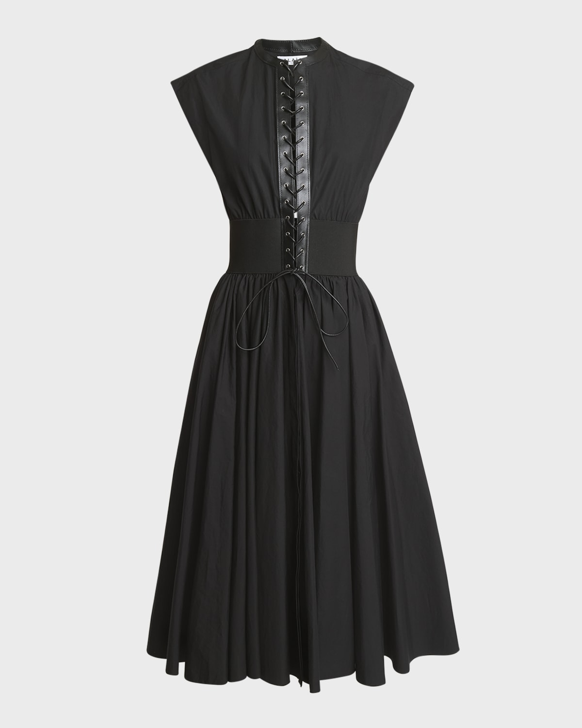 ALAIA Lace-Up Belted Midi Dress