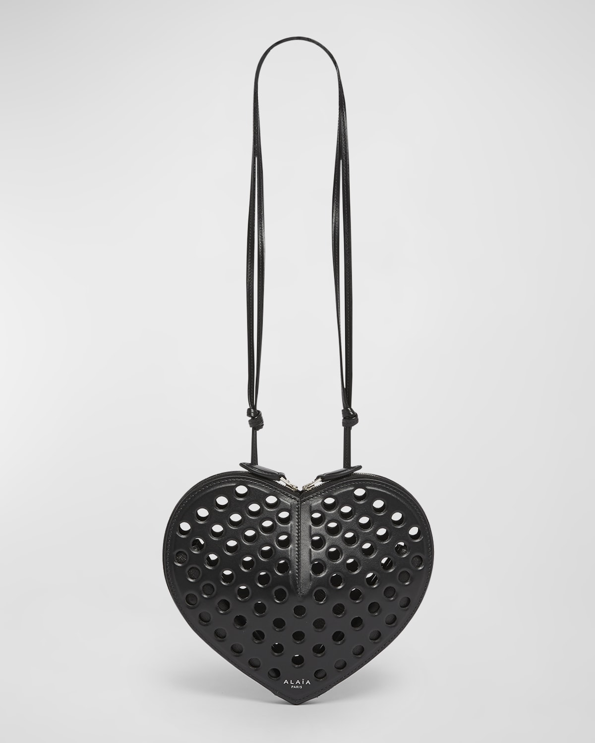 ALAIA Le Coeur Shoulder Perforated Bag in Leather