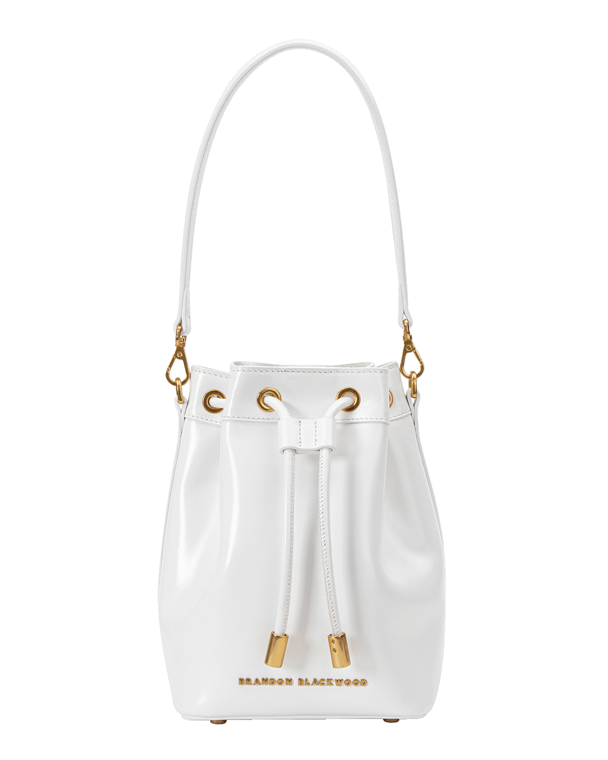 Brandon Blackwood Corey Drawstring Leather Bucket Bag