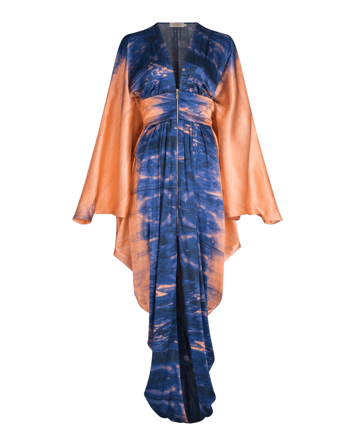 Silvia Tcherassi Danette Wing-Sleeve Silk Maxi Dress