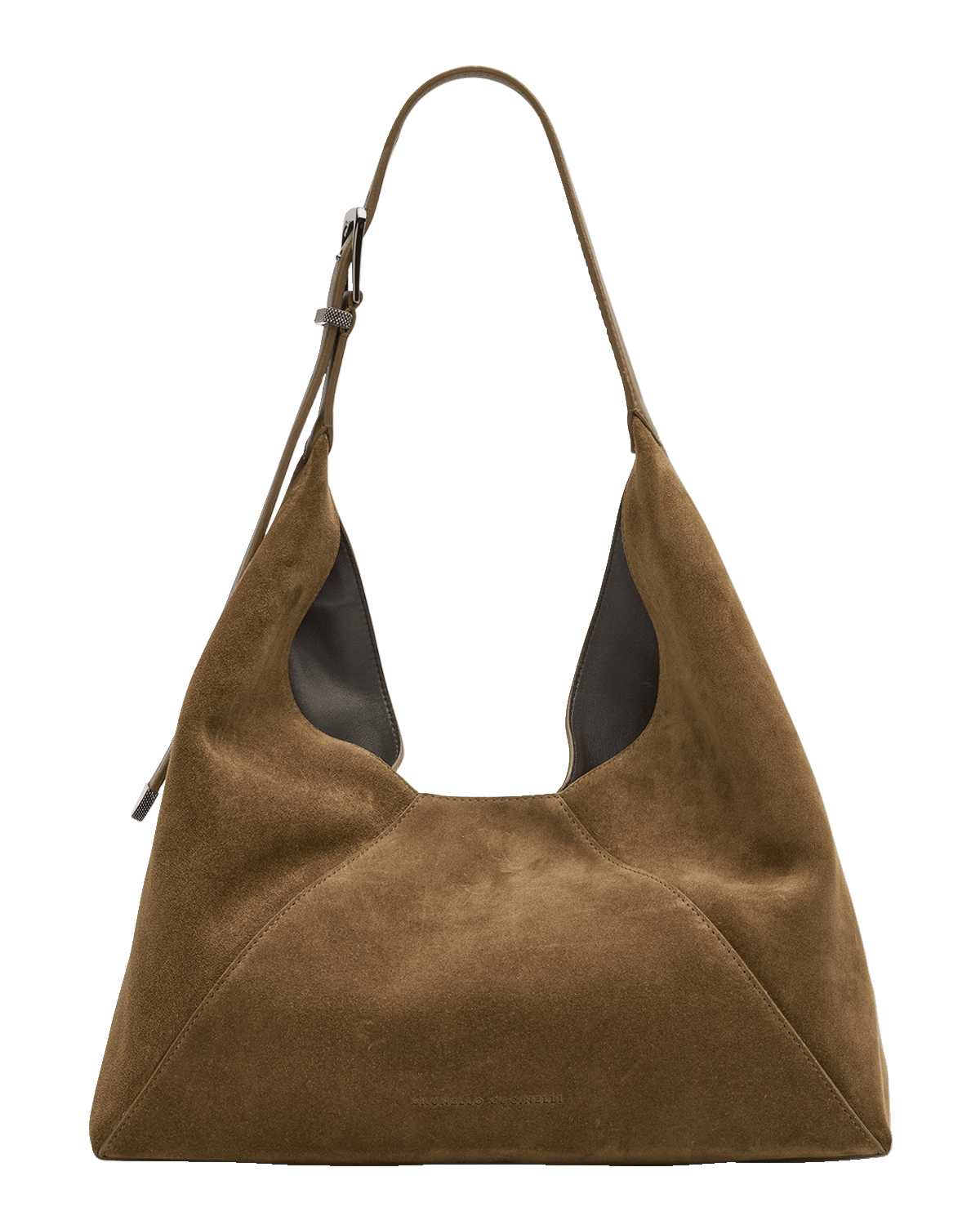 Brunello Cucinelli Buckle Suede Hobo Bag