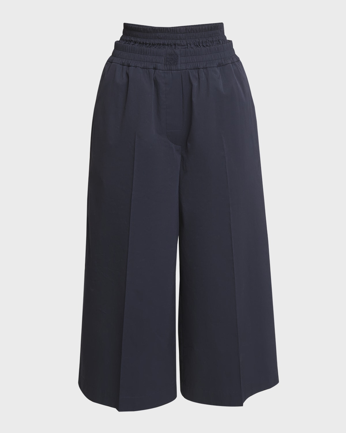 Loewe Double Waistband Wide-Leg Crop Trousers
