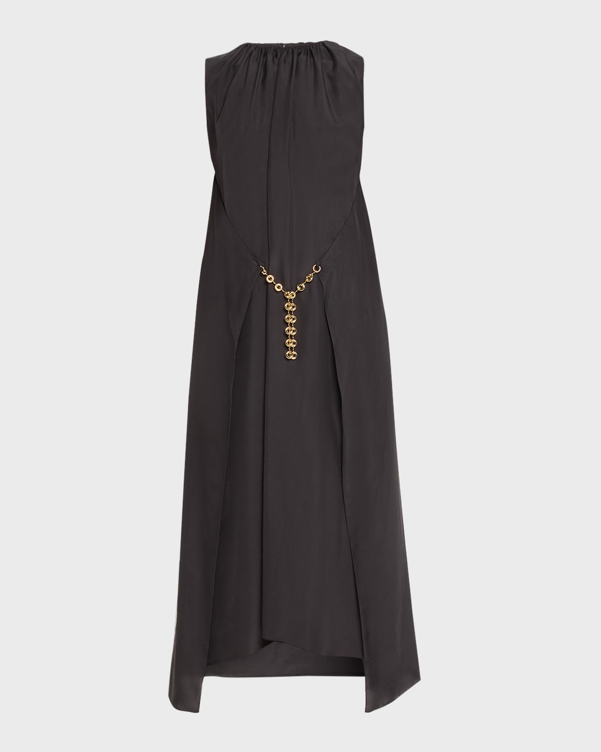 Loewe Silk Midi Dress with Chain Belt
