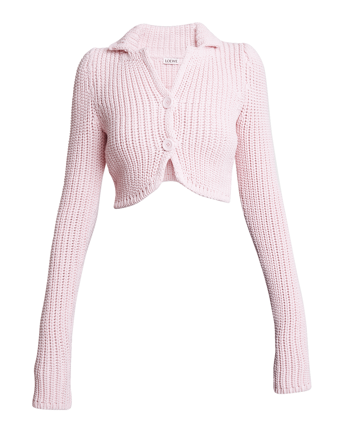Loewe Collared Crop Knit Cardigan
