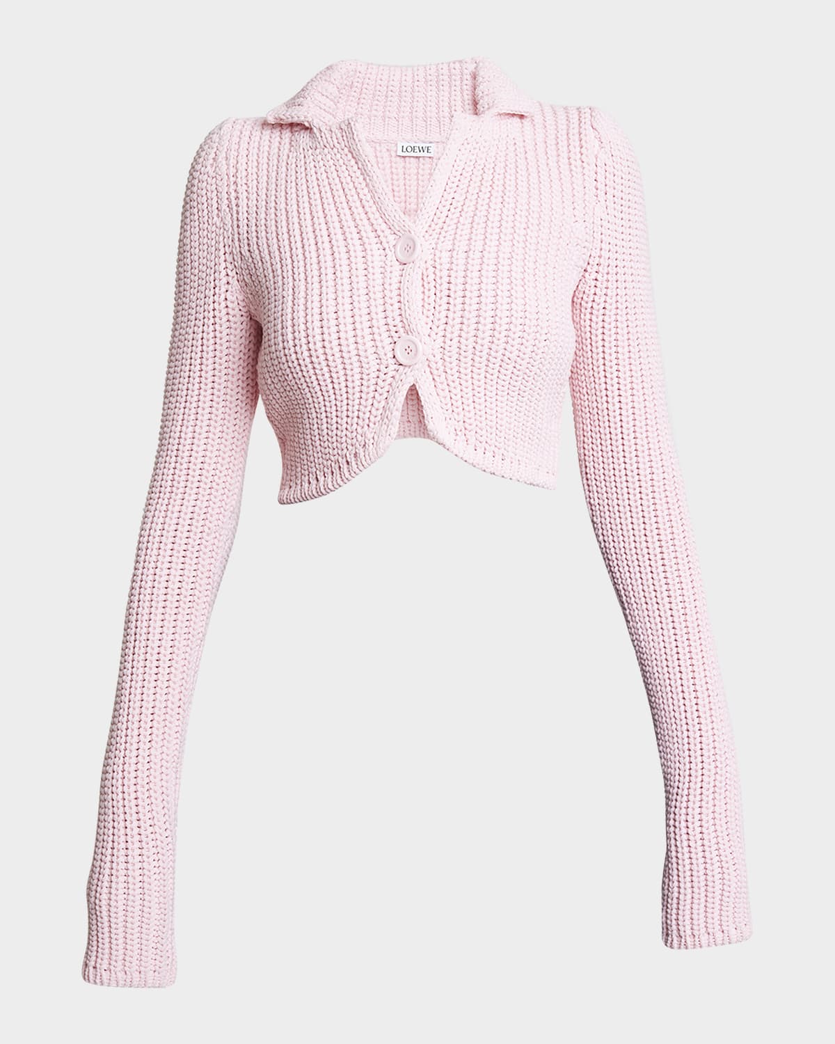 Loewe Collared Crop Knit Cardigan