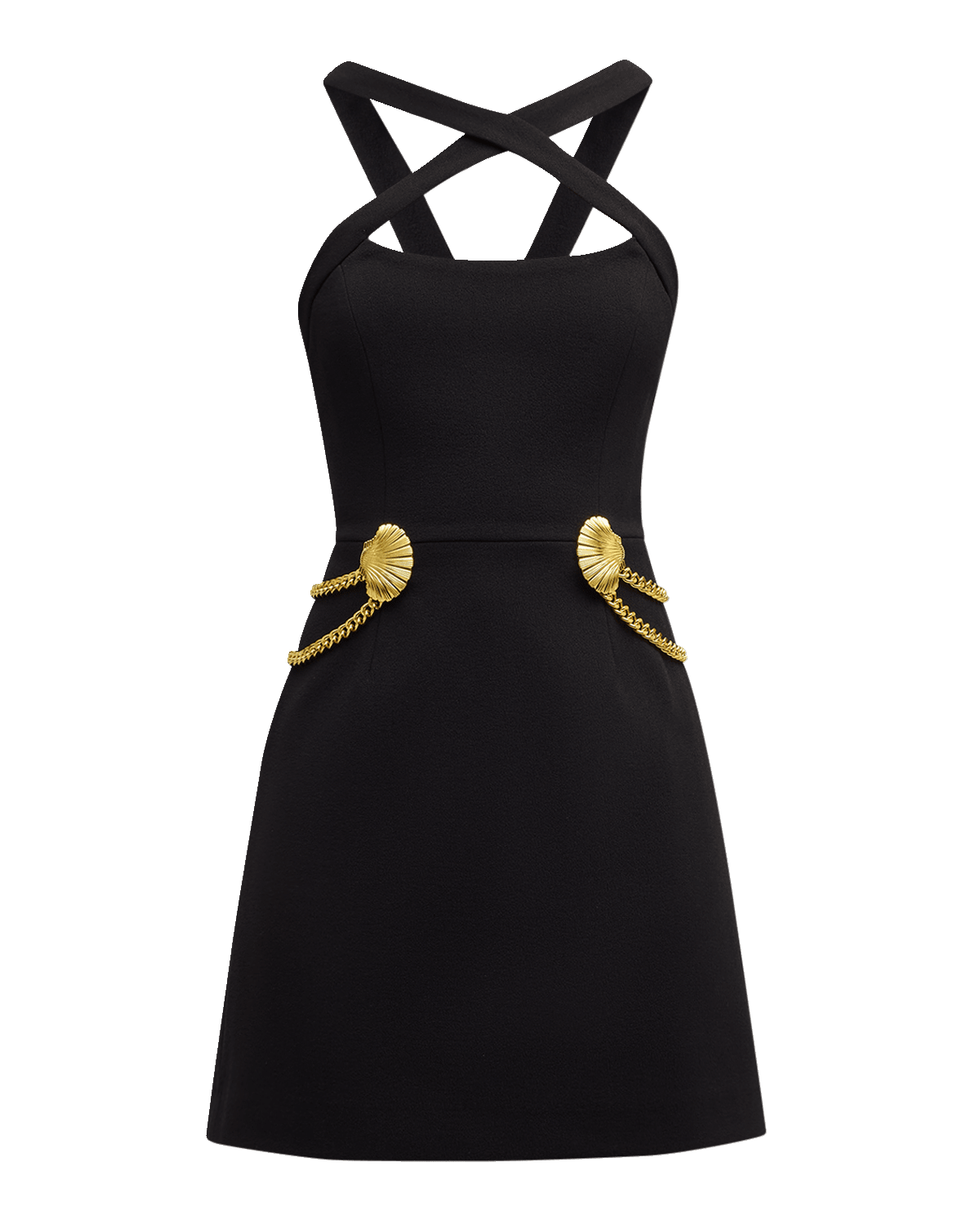 REBECCA VALLANCE Chelsea Chain-Embellished Halter Mini Dress