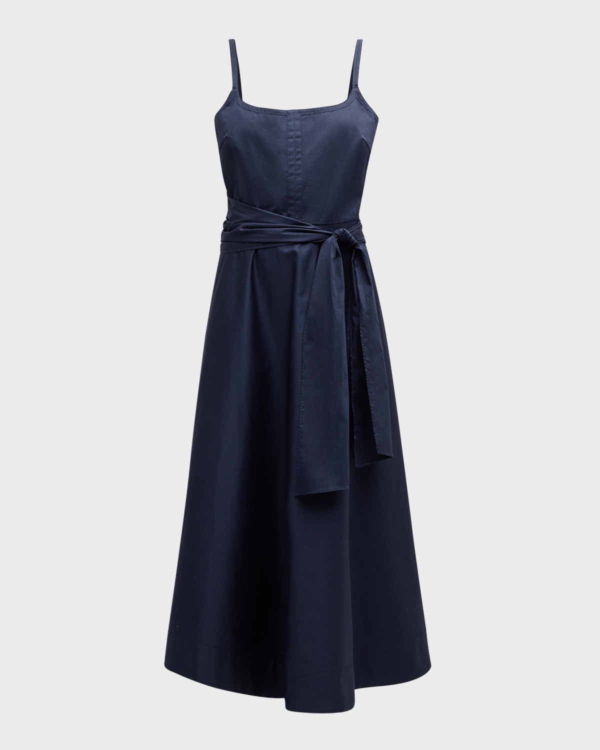 La Ligne Belted Cotton Midi Dress